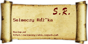 Selmeczy Réka névjegykártya