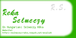 reka selmeczy business card